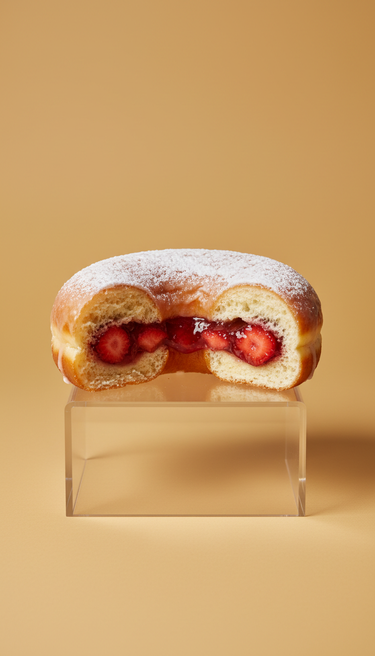 Glazed Strawberry-Filled Donut